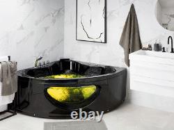 Luxury Whirlpool Bathtub With Glass LED Fittings Front Corner Bath Cheap