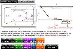 MINORCA 1200x760x530mm, Deep Soaking Japanese Style Bath, 2 chromotherapy lights