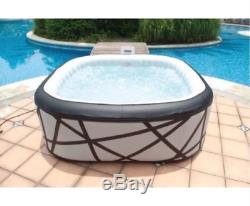 MSPA SOHO Spa 6 Seater Square Grey Inflatable Hot Tub Jacuzzi Spa, Outdoor