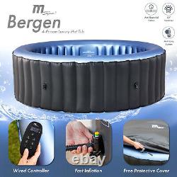 MSpa Bergen C-BE041 4 Person (2+2) Round Inflatable Hot Tub Spa Jacuzzi Premium