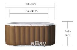 MSpa LS04-BR Caramel 4 Person (2+2) Square Inflatable Hot Tub Spa Jacuzzi