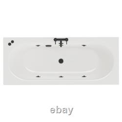 Metropole 1700mm x 700mm 6 Jet Matt Black V-Tec Double Ended Whirlpool Bath