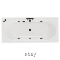 Metropole 1700mm x 750mm 6 Jet Matt Black V-Tec Double Ended Whirlpool Bath