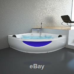 Modern Corner Bath 2 person Double Whirlpool Spa Shower Jacuzzis 1500mm