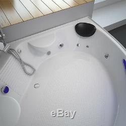 Modern Corner Bath 2 person Double Whirlpool Spa Shower Jacuzzis 1500mm