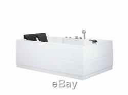 Modern Left Hand Whirlpool Bath Hot Tub White Acrylic Hydro Massage Headrests Pe