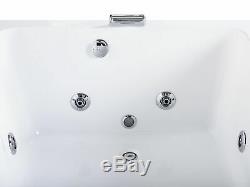 Modern Left Hand Whirlpool Bath Hot Tub White Acrylic Hydro Massage Headrests Pe