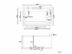 Modern Left Hand Whirlpool Bath Hot Tub White Acrylic Hydro Massage Headrests Pe