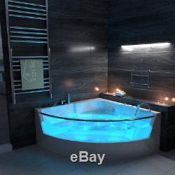 Modern Whirlpool Bath 15 Jacuzzi Jet SPA Shower Massage Acrylic Corner Bathtub