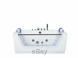 Modern Whirlpool Bath Hot Tub White Acrylic Hydro Massage Jets Headrests Frigate