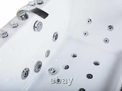 Modern Whirlpool Bath Hot Tub White Acrylic Hydro Massage Jets Headrests Frigate