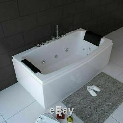 Modern Whirlpool Bathtub With 12 SPA Massage Jets Straight 2 person Double End