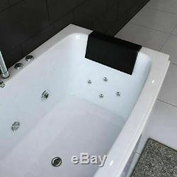Modern Whirlpool Bathtub With 12 SPA Massage Jets Straight 2 person Double End
