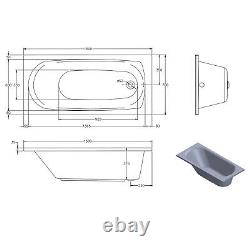 Montecarlo 1500mm Whirlpool Bath With 6 Jet Spa System