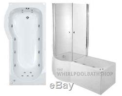 Moods LH Luxury P Shaped 17 Jet Whirlpool Shower Bath Fully Enclosed Jacuzzi