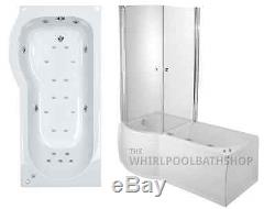 Moods LH Luxury P Shaped 23 Jet Whirlpool Spa Shower Bath Enclosed Jacuzzi Spa