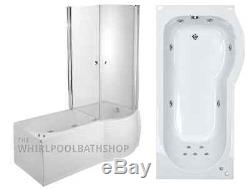 Moods Luxury RH P Shaped 11 Jet Whirlpool Shower Bath Enclosed Jacuzzi White
