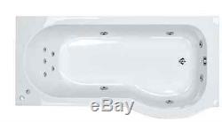 Moods Luxury RH P Shaped 11 Jet Whirlpool Shower Bath Enclosed Jacuzzi White