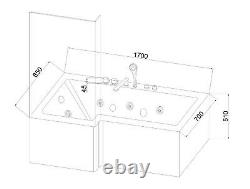 NEW 2019 Siena Whirlpool L Shape Bath-Jacuzzi Jets-1700mm-Acrylic Spa-RL-6140