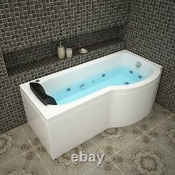 NEW 2020 MILAN P SHAPE WHIRLPOOL MASSAGE BATH with Screen-1700mm x 850mm-Right