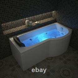 NEW 2020 MILAN P SHAPE WHIRLPOOL MASSAGE BATH with Screen-1700mm x 850mm-Right