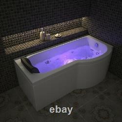 NEW 2020 MILAN P SHAPE WHIRLPOOL MASSAGE BATH with Screen-1700mm x 850mm-Right