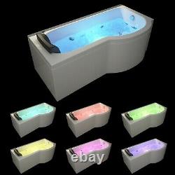 NEW 2020 MILAN P SHAPE WHIRLPOOL MASSAGE BATH with Screen-1700mm x 850mm-Right