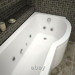 NEW 2020 MILAN P SHAPE WHIRLPOOL MASSAGE BATH with Screen-1700mm x 850mm-Right