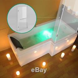 NOBS9 L Shaped Right Hand Whirlpool Shower Spa Jacuzzis Square Bathtub 8 JET