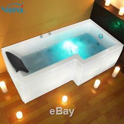 NOBS9 L Shaped Right Hand Whirlpool Shower Spa Jacuzzis Square Bathtub 8 JET
