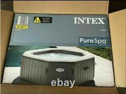 New Intex Octagonal Pure Spa 4-5 Person Bubble Therapy Hot Tub Jacuzzi, Beige