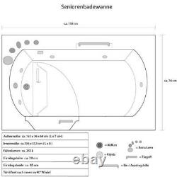 New Seniors Whirlpool Bathtub for Caregiver With Fittings Seniorenbadewanne