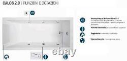 Novellini Calos Hydro 180x80 cm bathtub water whirlpool 3 dispenser panels