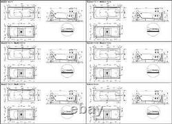 Novellini Calypso Eco Bathtub 2 Panels Reversible Hydro Whirlpool 6 Jets