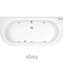 Nuie Shingle Back to Wall Freestanding Whirlpool Spa Hydrotherapy Bath Tub & Jet