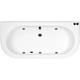 Nuie Shingle Back to Wall Freestanding Whirlpool Spa Hydrotherapy Black Jet Bath
