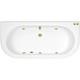 Nuie Shingle Back to Wall Freestanding Whirlpool Spa Hydrotherapy Gold Jet Bath