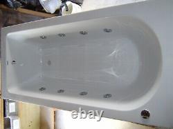 OCEAN Whirlpool Bath 8 Jet Chrome Single Ended 1700 x 700 Bath