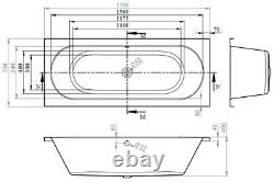 OTLEY Hydrotherapy system 24 Jet 1700x700 Double Ended Bath with Colour Light