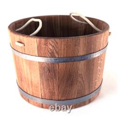 Oak Bucket 23L 6,6 Gal Wooden Bath Russian Banya Sauna Shower SPA Jacuzzi Wood