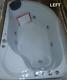Offset Whirlpool Corner bath with taps Pop Up Waste Panel Jets 1500 x 1000 White