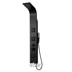 Ogomondo Shower Column Night Matte Black 3 Jets Hydro Lumbar and Waterfall H140xL2