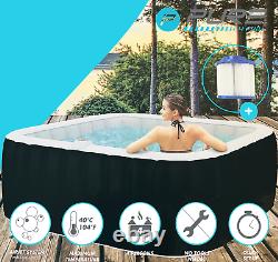 PURE Inflatable Hot Tub Jacuzzi Airjet Massage Spa Complete Set 4 Person