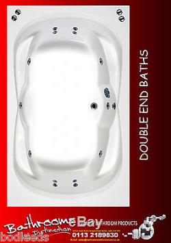 Phoenix Ancona Double Ended Whirlpool Bath 1800 x 1100mm System 1 Massage Jets