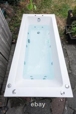 Phoenix Rectangular Acrylic Bathtub 1800 x 800 SE 12-Jet Whirlpool Jacuzzi + LED