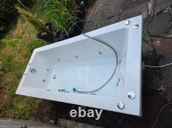 Phoenix Rectangular Acrylic Bathtub 1800 x 800 SE 12-Jet Whirlpool Jacuzzi + LED