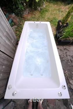 Phoenix Rectangular Acrylic Bathtub 1800 x 800 SE 12-Jet Whirlpool Jacuzzi + LED