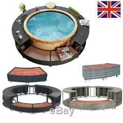 Poly Rattan Hot Tub Spa Surround Outdoor Garden Spa Jacuzzi /Spa Step Home Decor