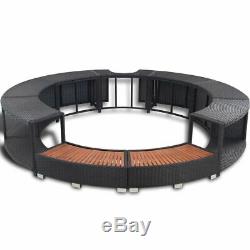 Poly Rattan Hot Tub Spa Surround Outdoor Garden Spa Jacuzzi / Step with Storage