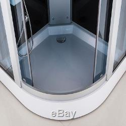 Rain Steam Shower Bath Cabin Cubicle Enclosure with 8 Massage Jets Radio Speaker